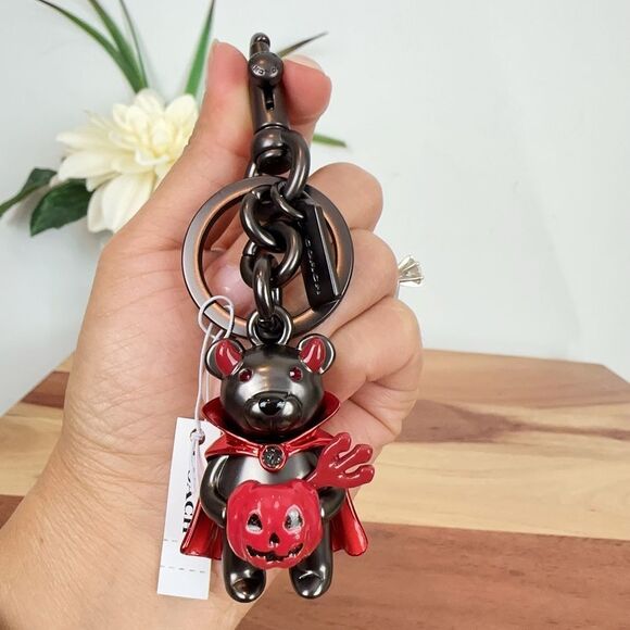 NWT Coach Halloween Devil Bear Bag Charm - Picture 2 of 6